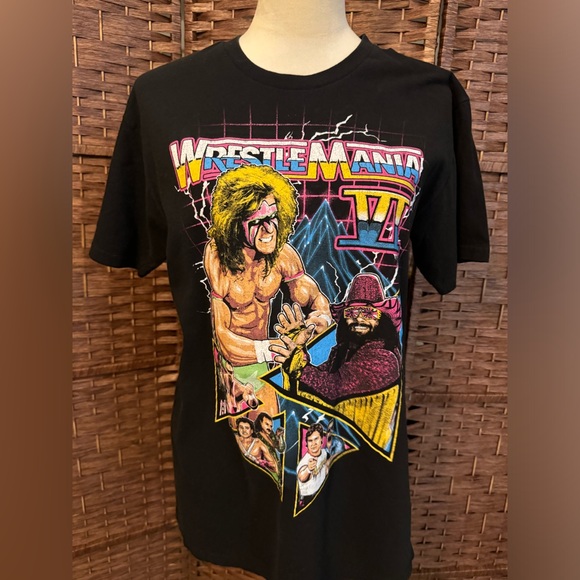 WWE Other - Westlemania VI 6 Wrestling Wrestle Black Shirt Ultimate Warrior Macho Man Medium